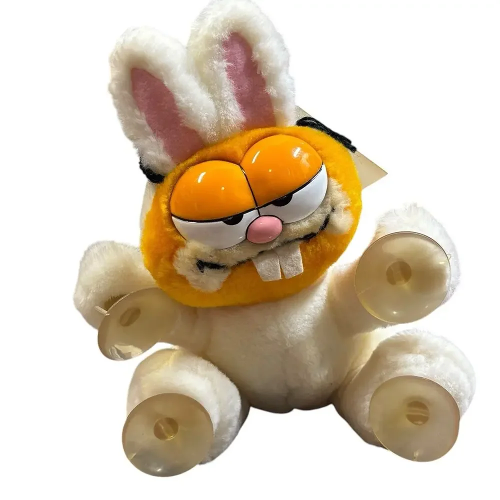Vintage 1981 Dakin Garfield Cat “Stuck On You” Bunny Suction Cup Plush NWT Rare